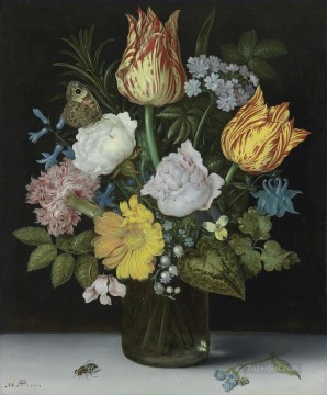 アンブロシウス・ボスチャート Painting - 花と昆虫 アンブロシウス・ボシャールト